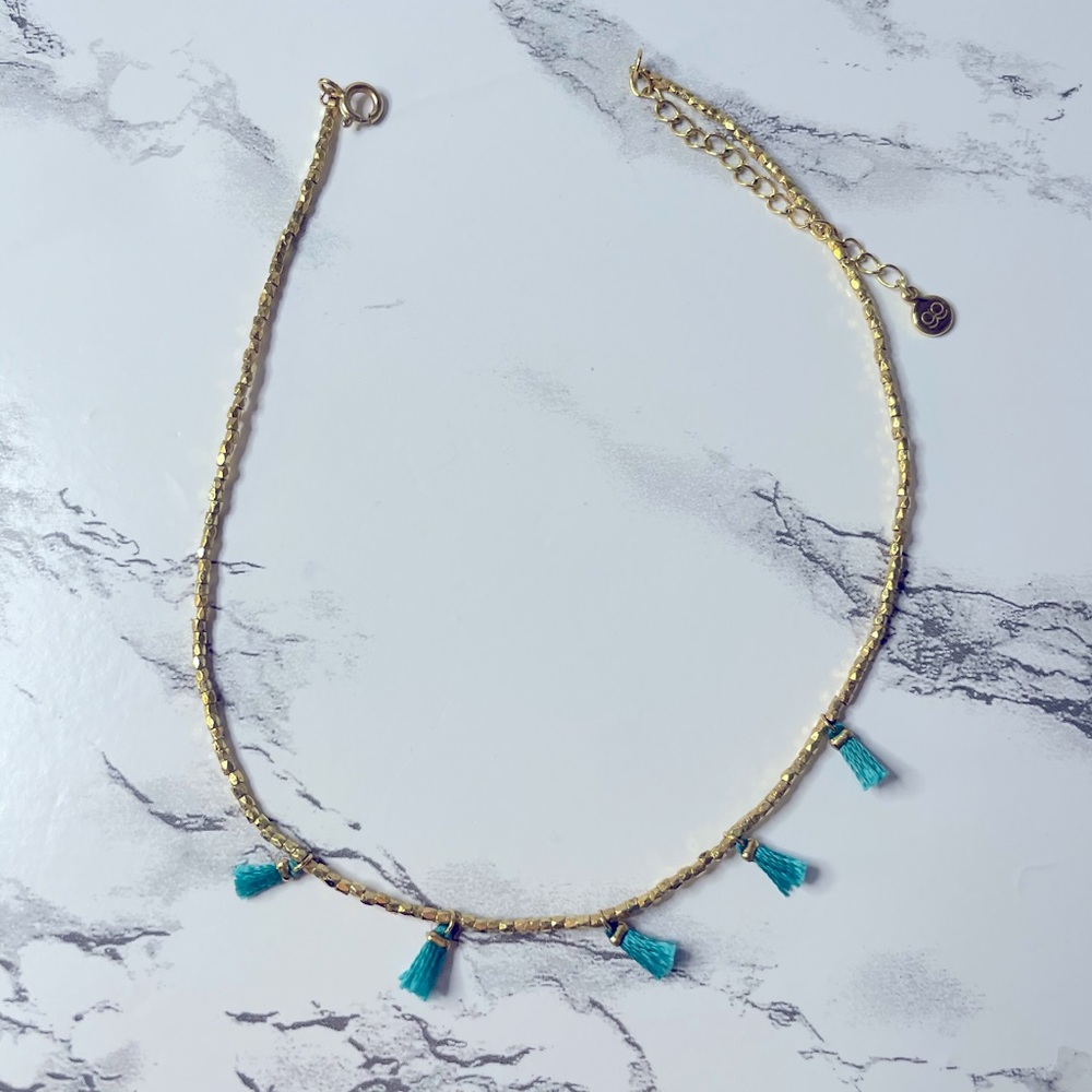 Gorojana Teal Tasseled Choker